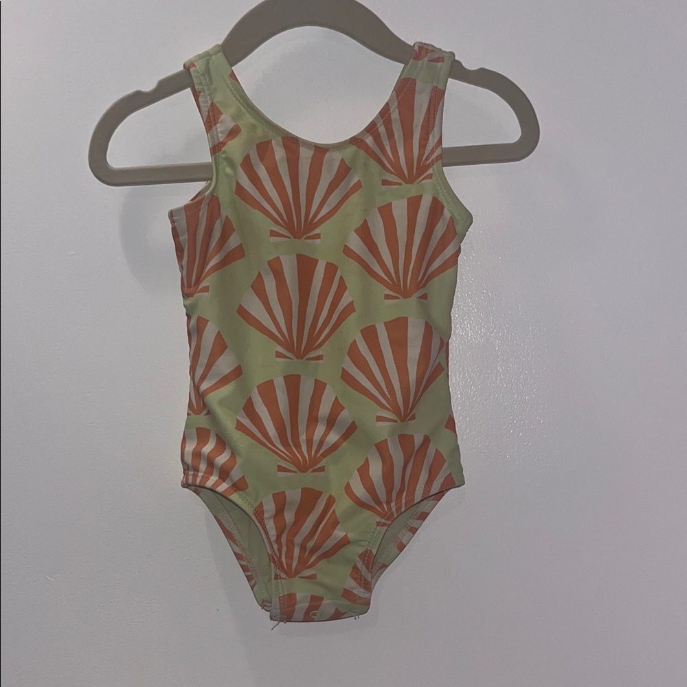 Seashell Green and Coral Baby Girl One Piece Swimsuit